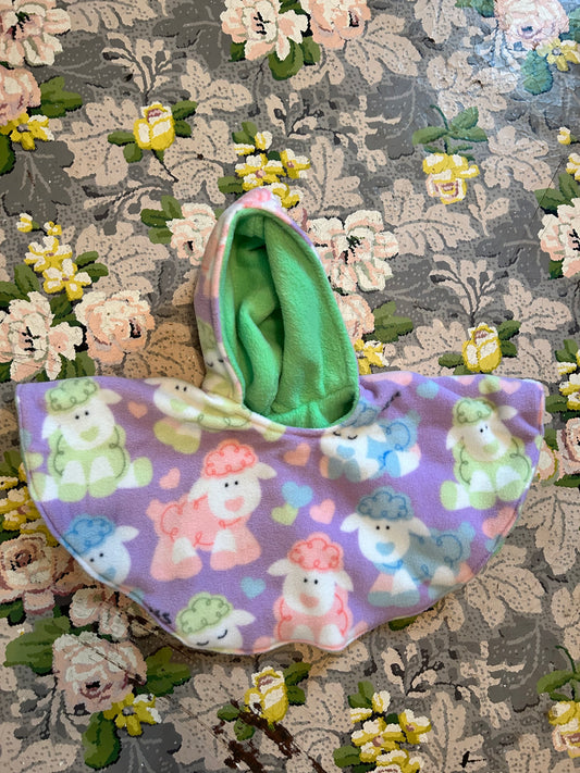 Handmade sheep fleece car seat cape