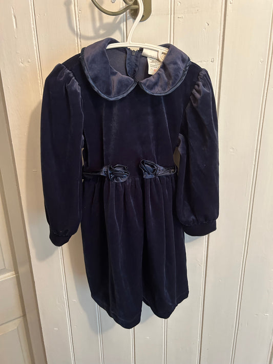 Vintage premiere collection 3t blue velvet  dress