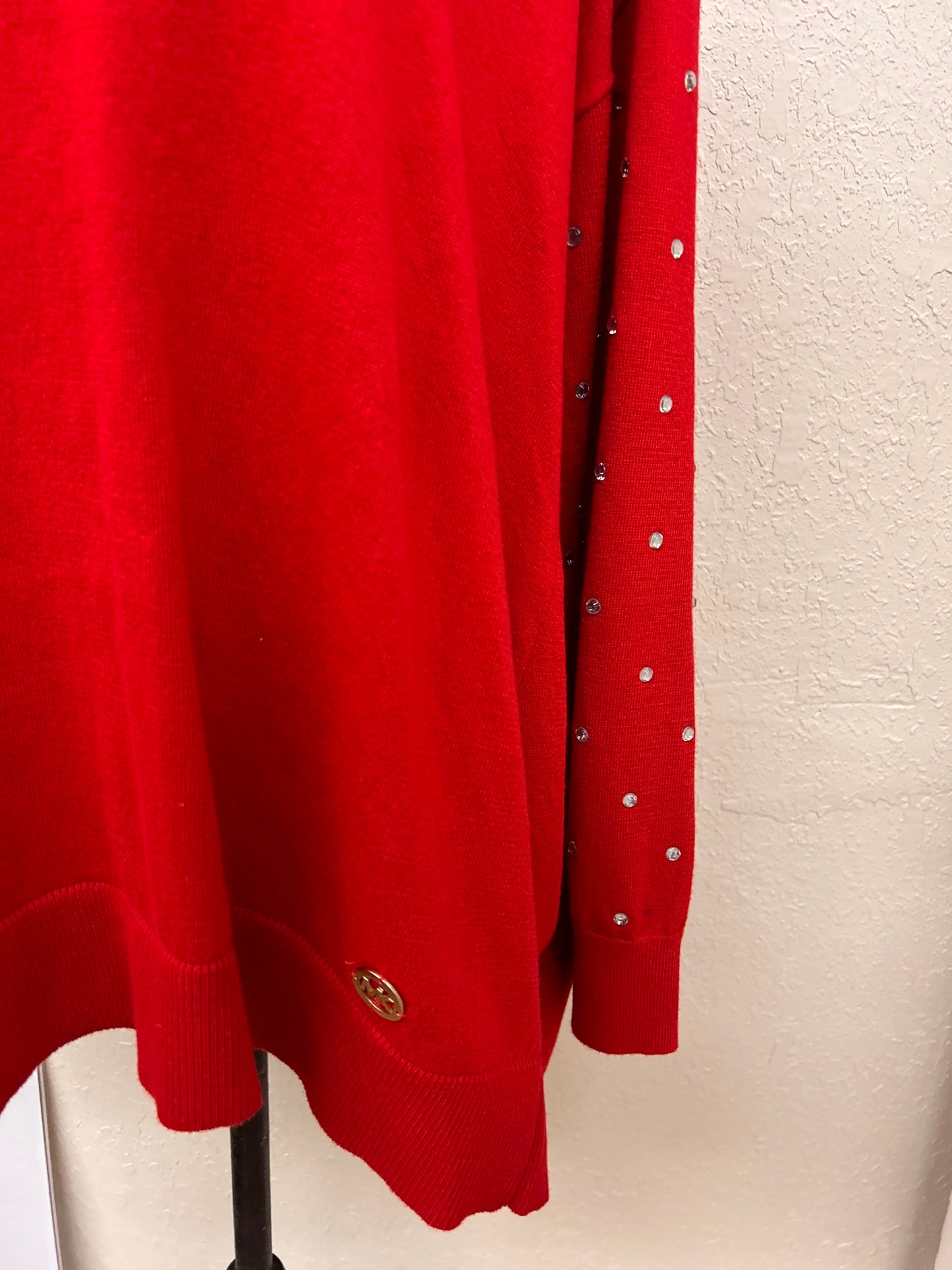 NEW Michael Kors 1x red sequin sweater