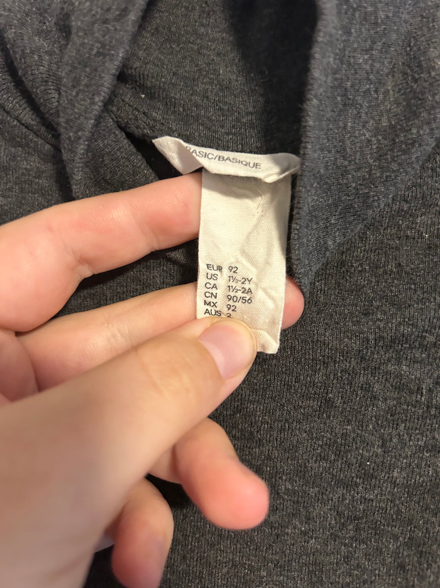 H&M 18/24m grey turtleneck long sleeve top