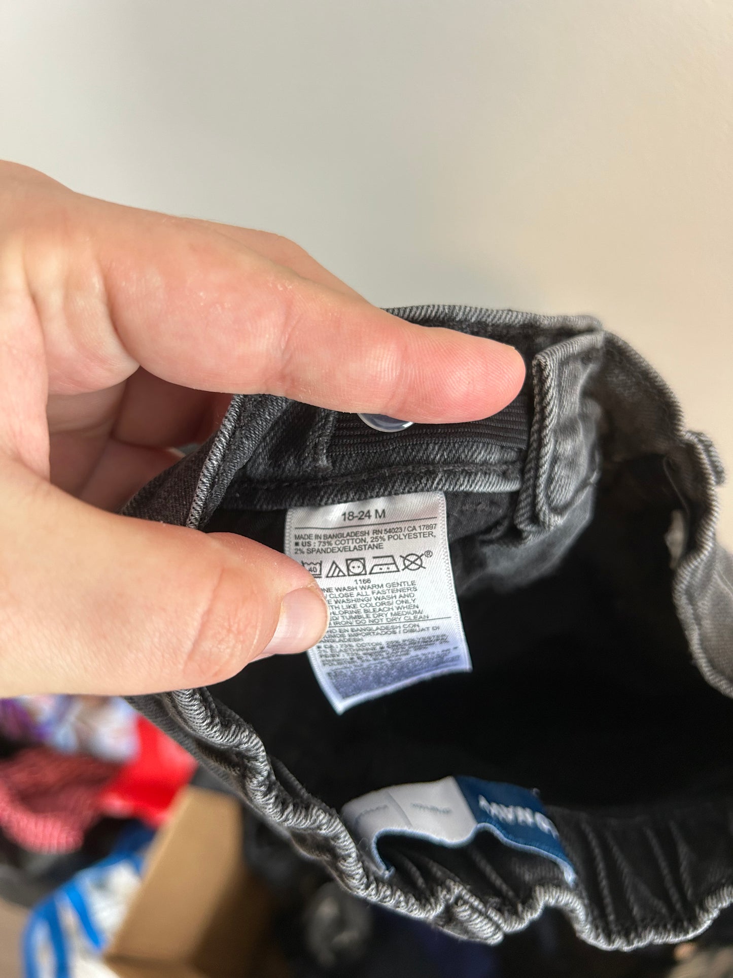 Old navy 18/24m black denim shorts