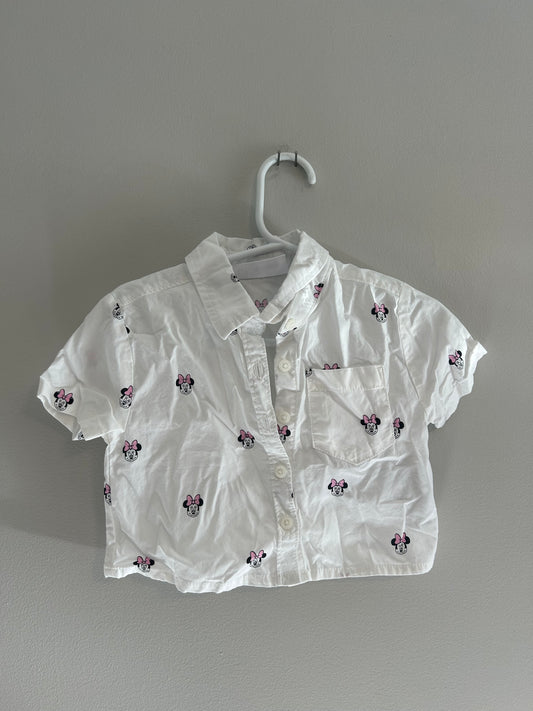 Gap 6/12m white Minnie button up shirt