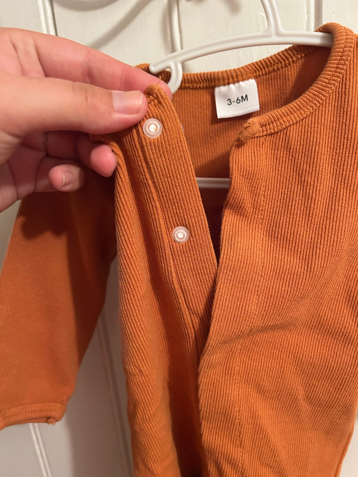 3/6m orange ribbed sleeper