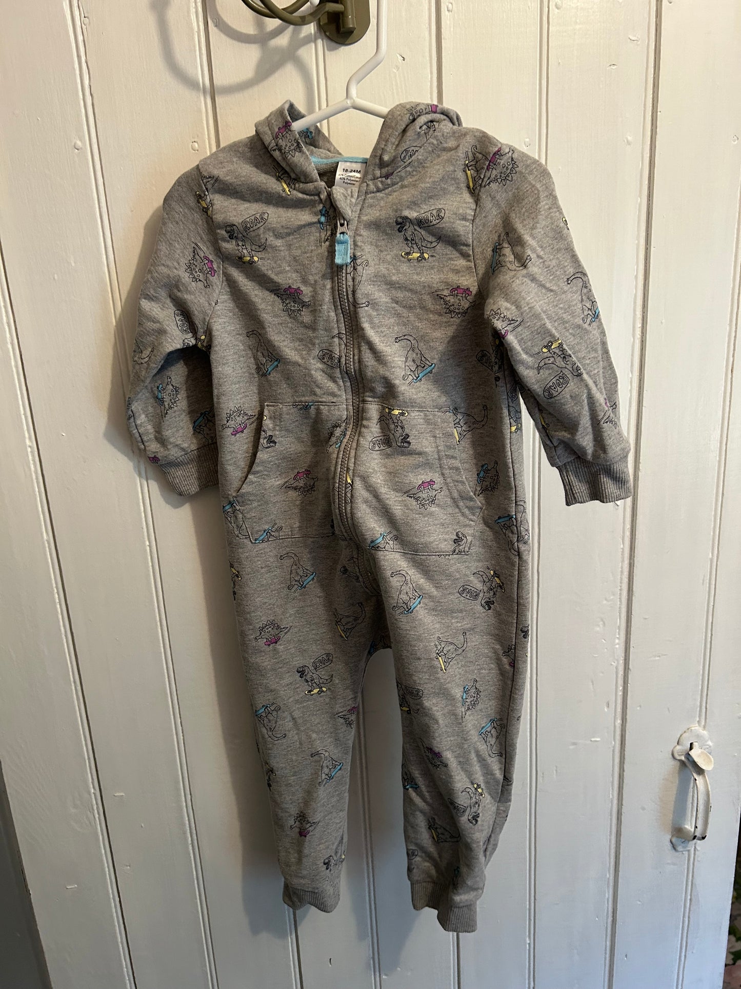 George 18/24m skate Dino sweater romper