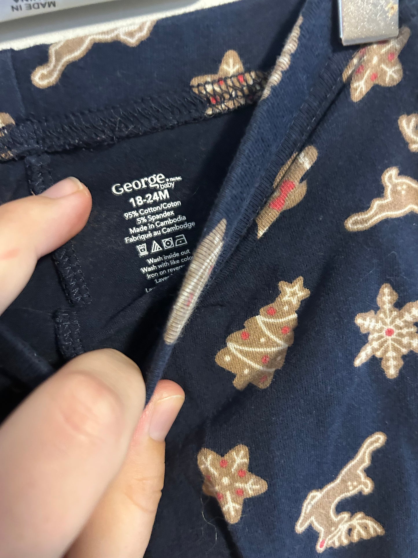 George 18/24m navy gingerbread leggings