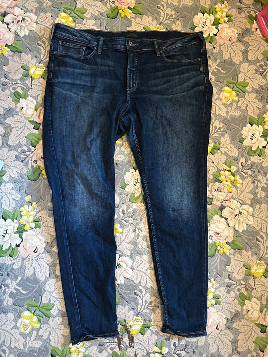 Silver jeans plus 22 dark wash skinny jeans