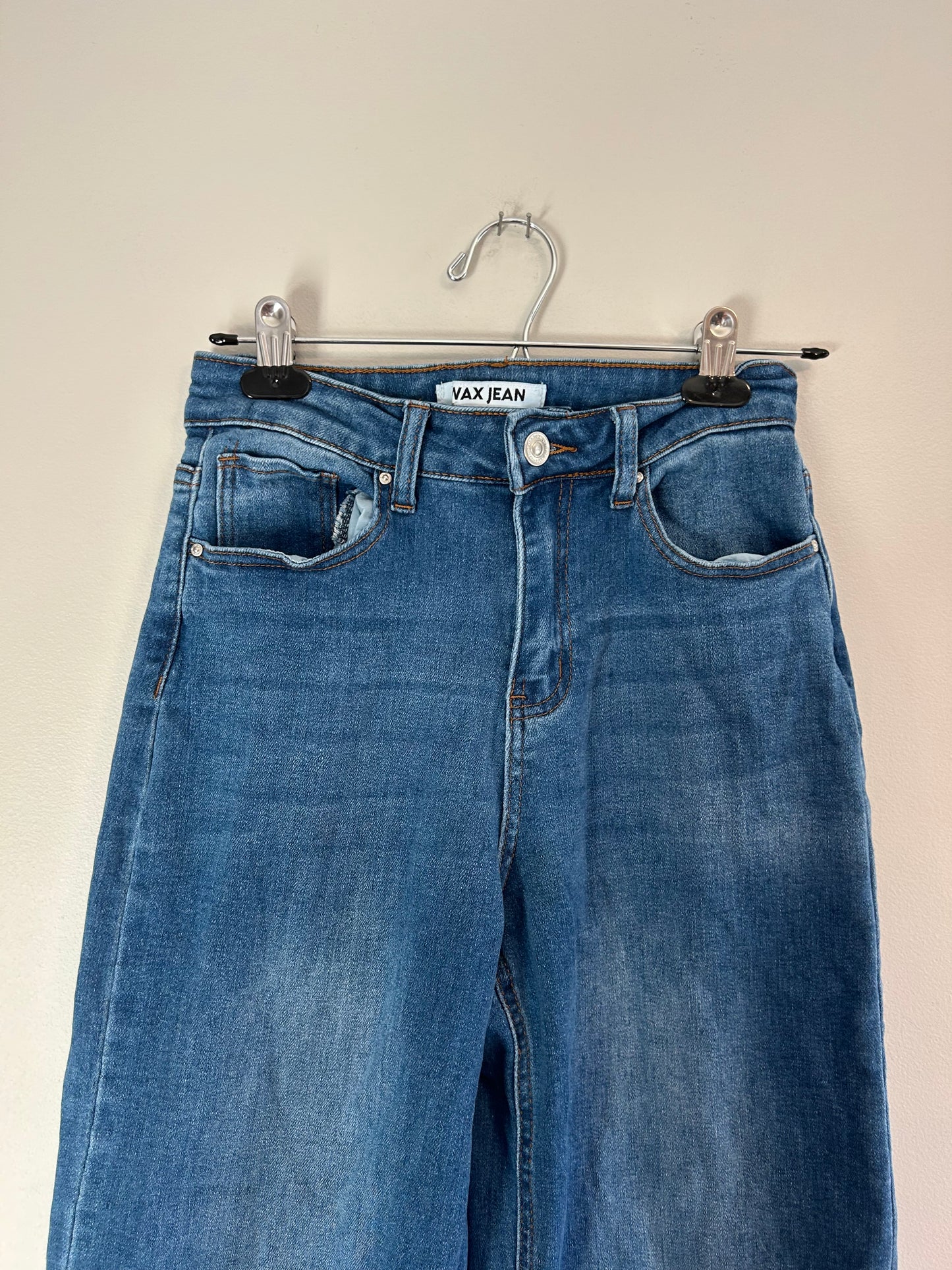Wax jeans 5 medium wash wide leg jeans