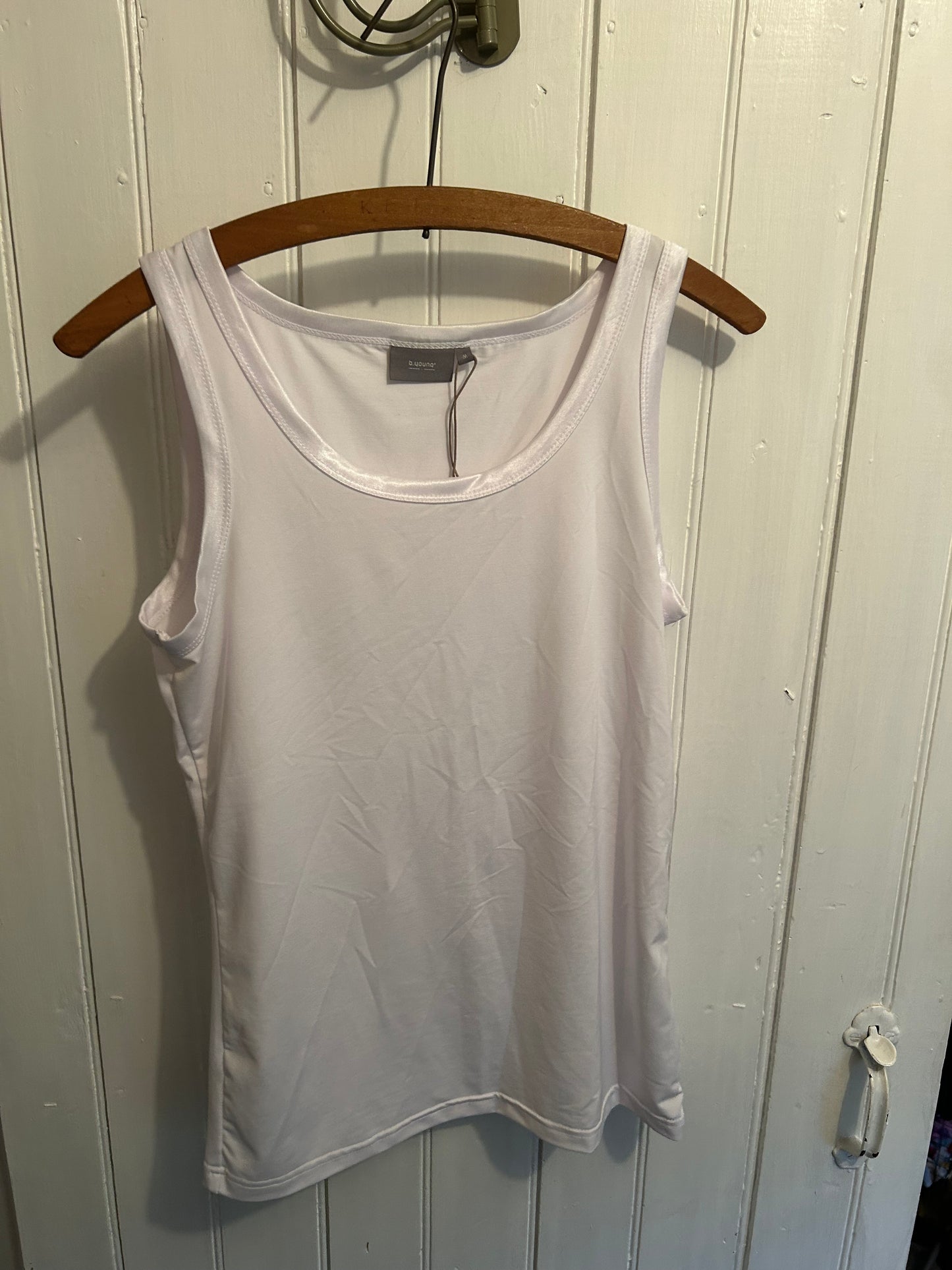 B young medium white tank top