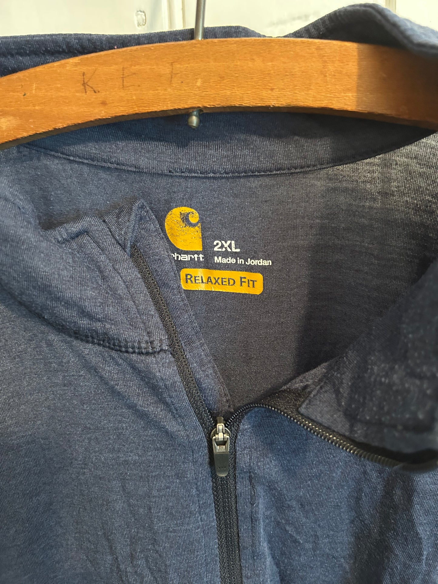 Carhartt 2x navy quarter zip long sleeve shirt