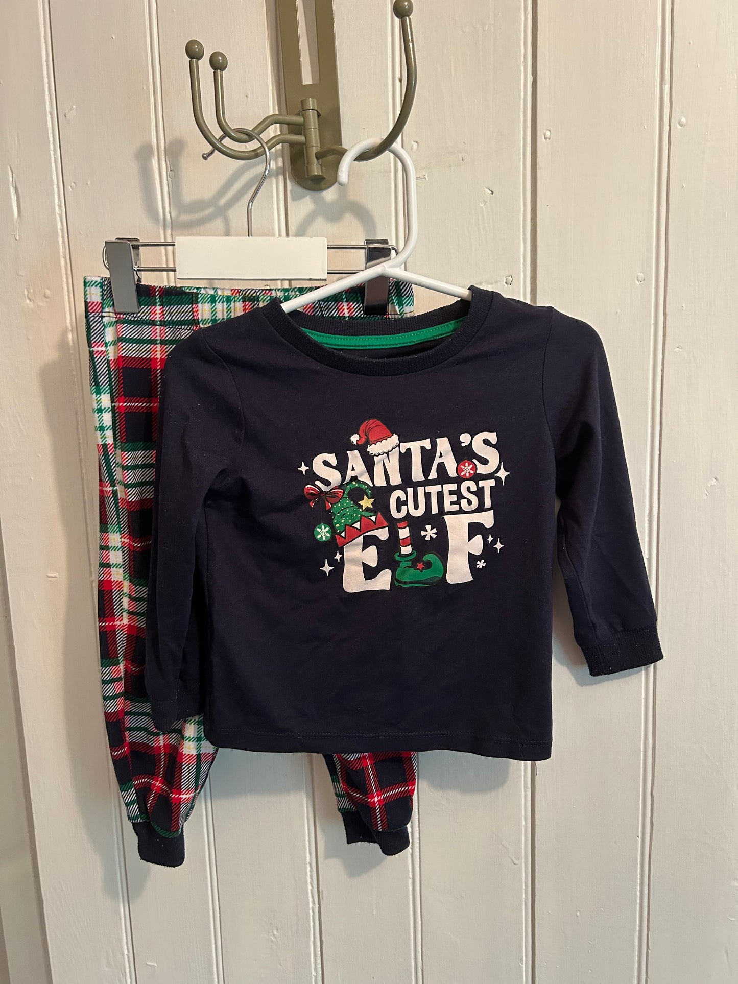 George 12/18m plaid elf sleep set