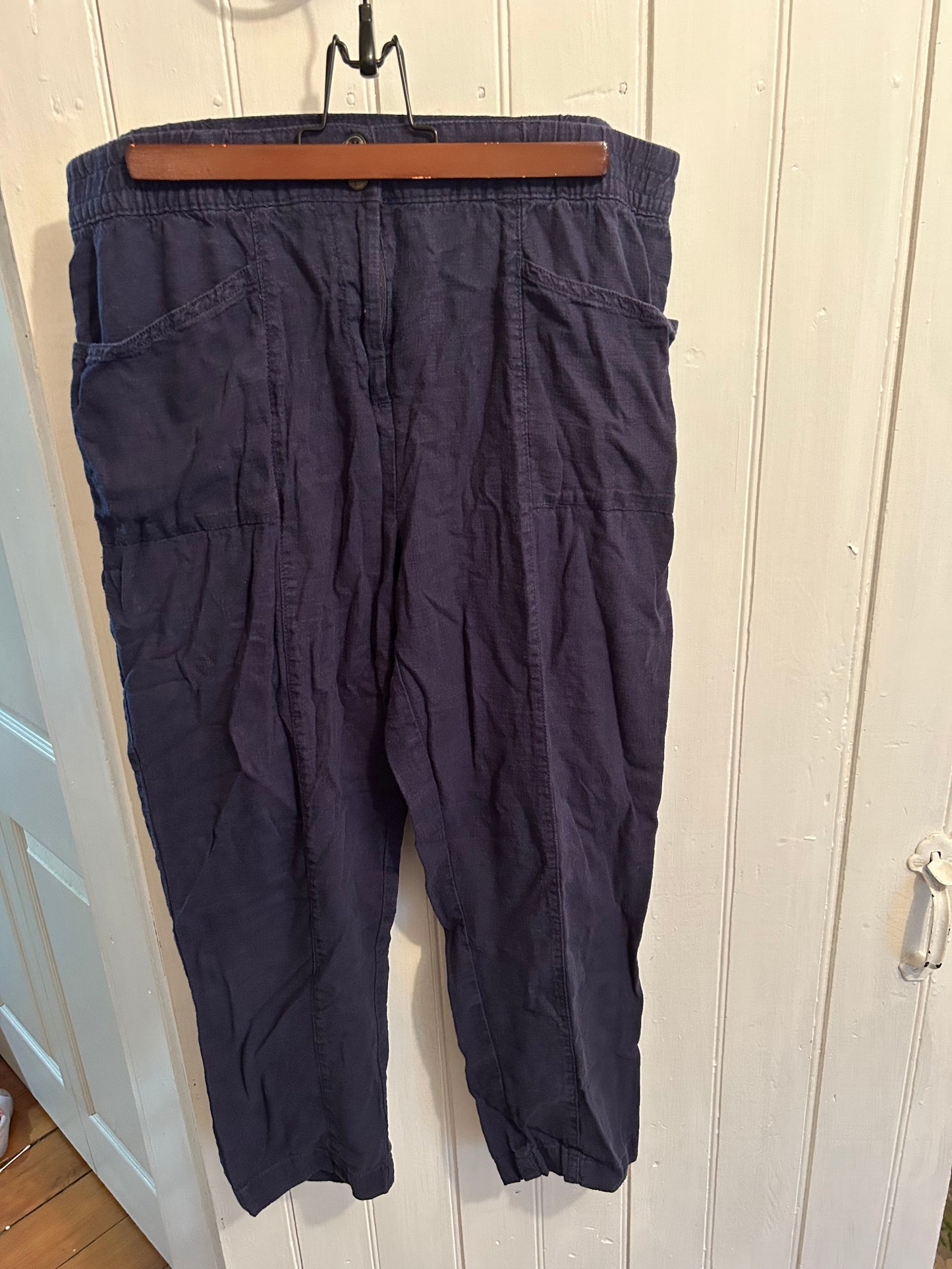 Next 14 navy linen like capris