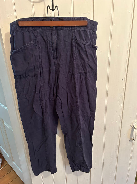 Next 14 navy linen like capris