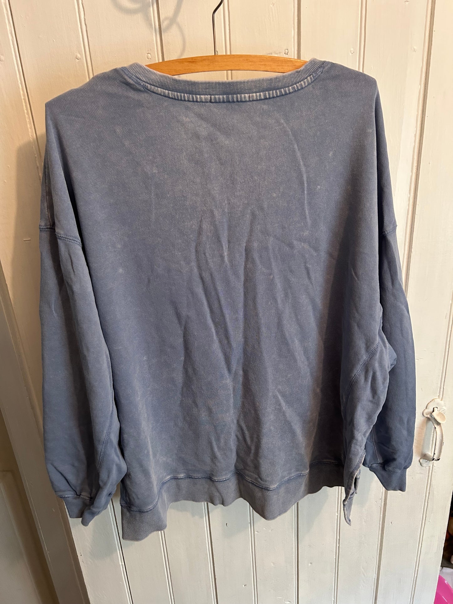 Z supply medium blue vneck cropped sweater