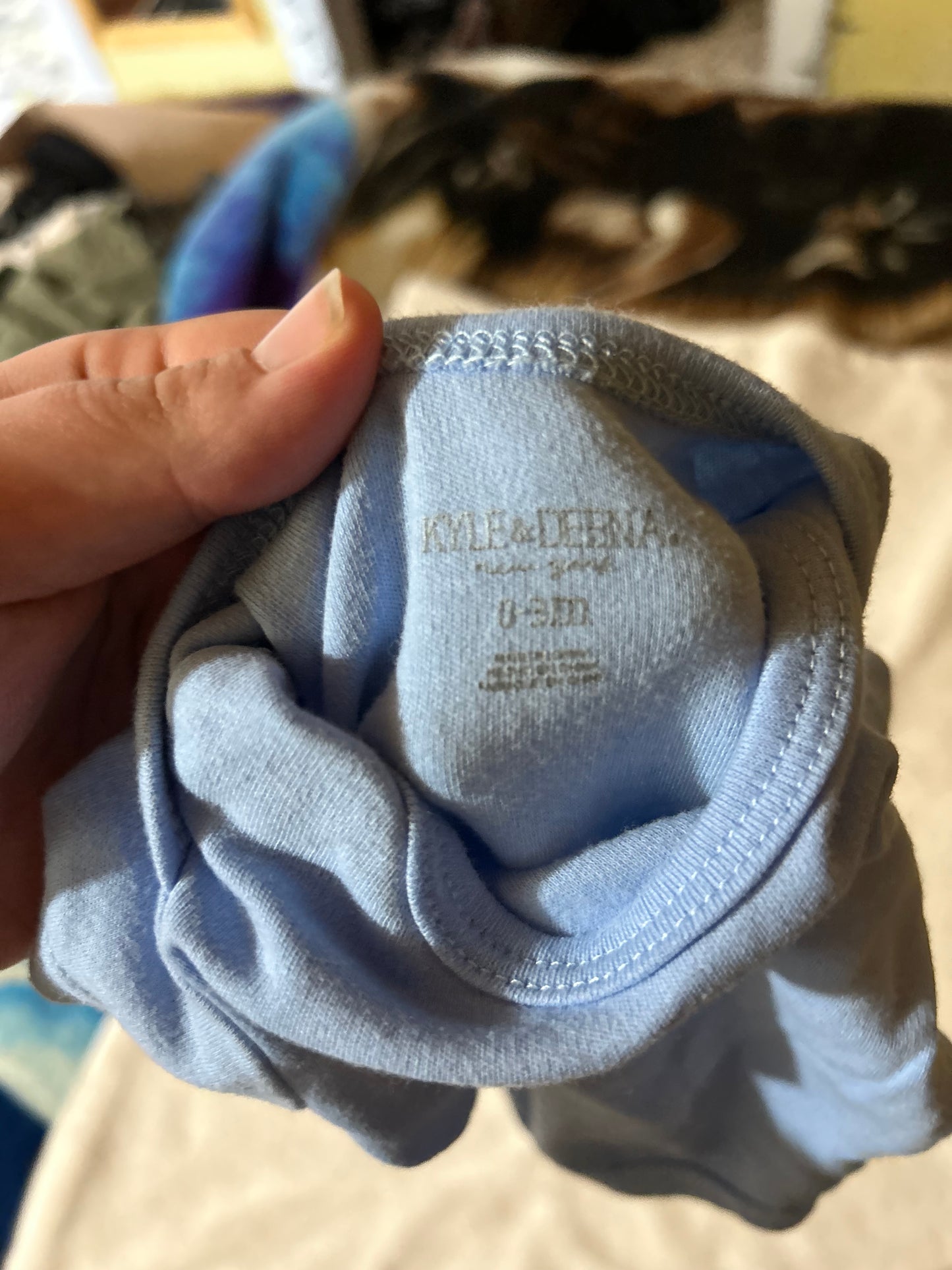 Kyle & Deena 0/3m light blue onesie