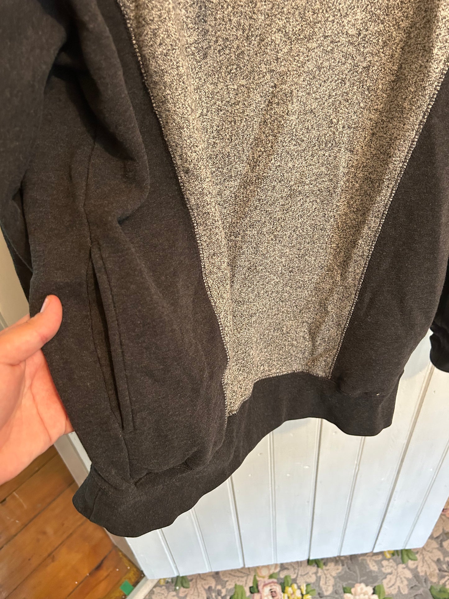 Roots medium grey & black cowl neck hoodie