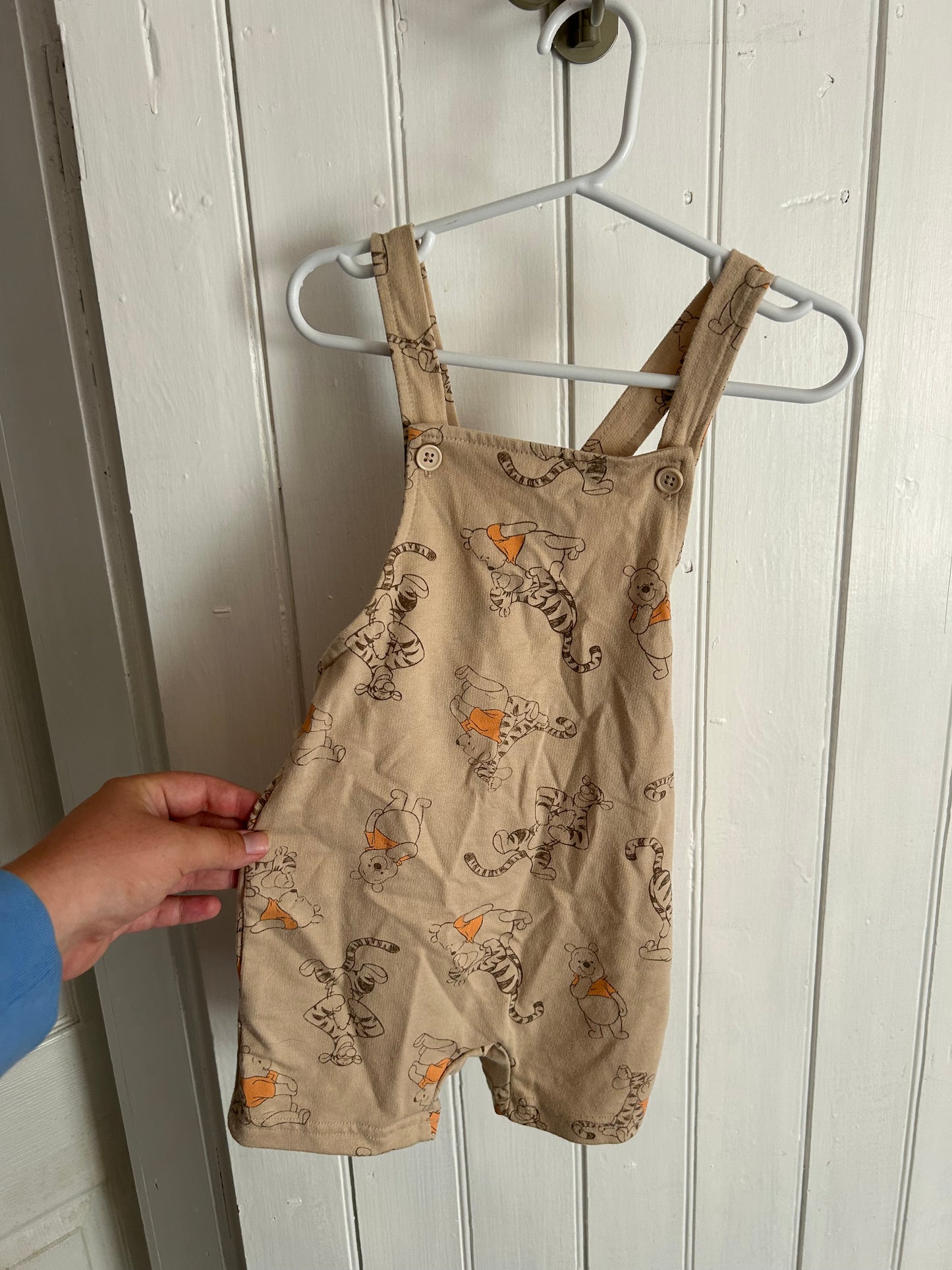 Disney 18/24m brown Pooh bear overalls