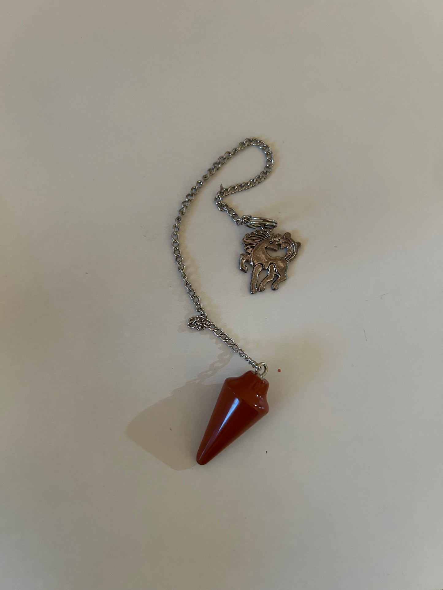 Orange horse Crystal pendulum