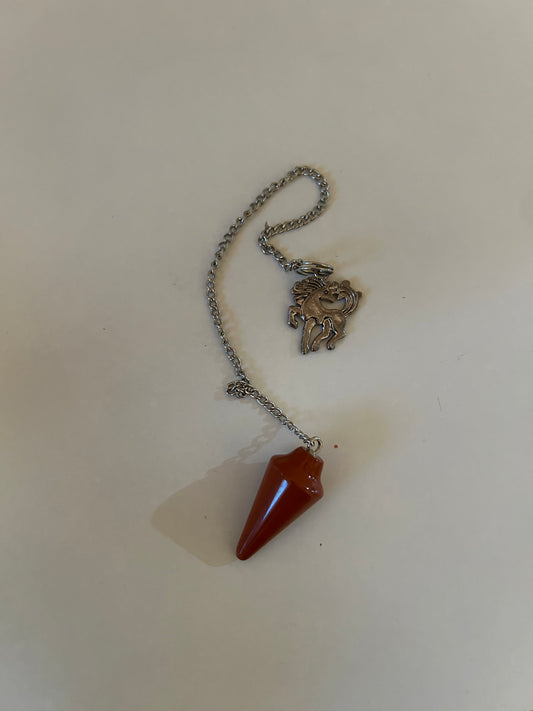 Orange horse Crystal pendulum
