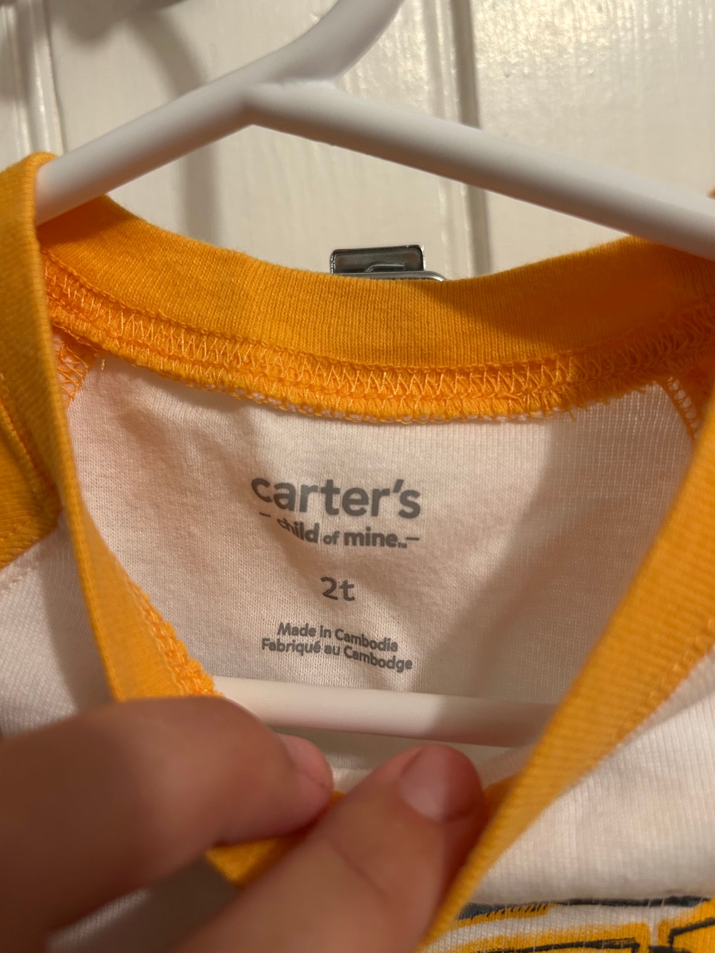 Carters 2t yellow excavator 2pc sleep set