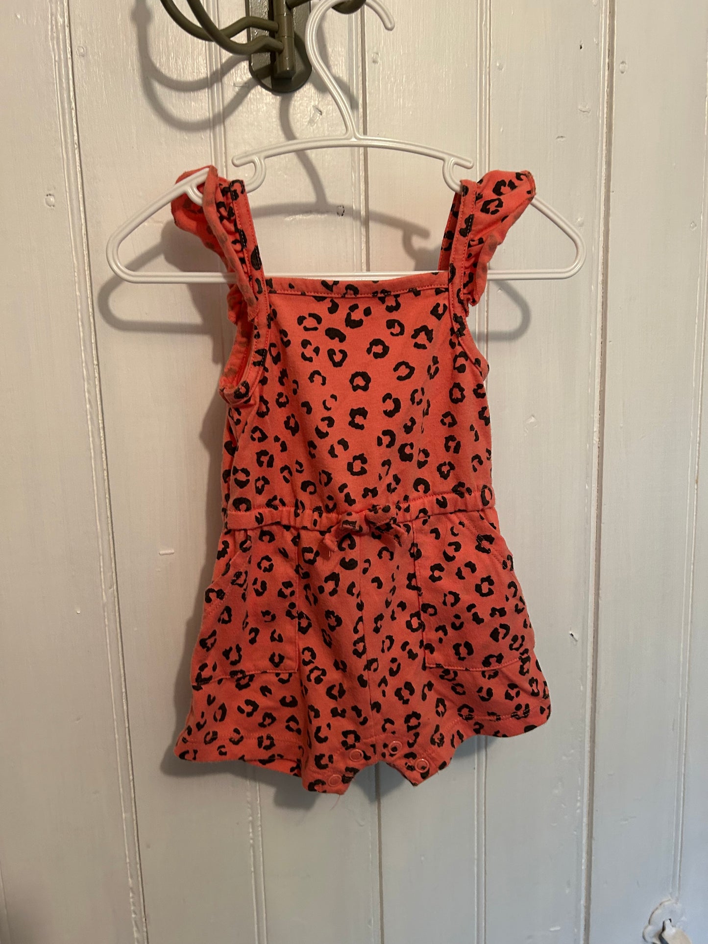 Joe fresh 3/6m pink cheetah romper