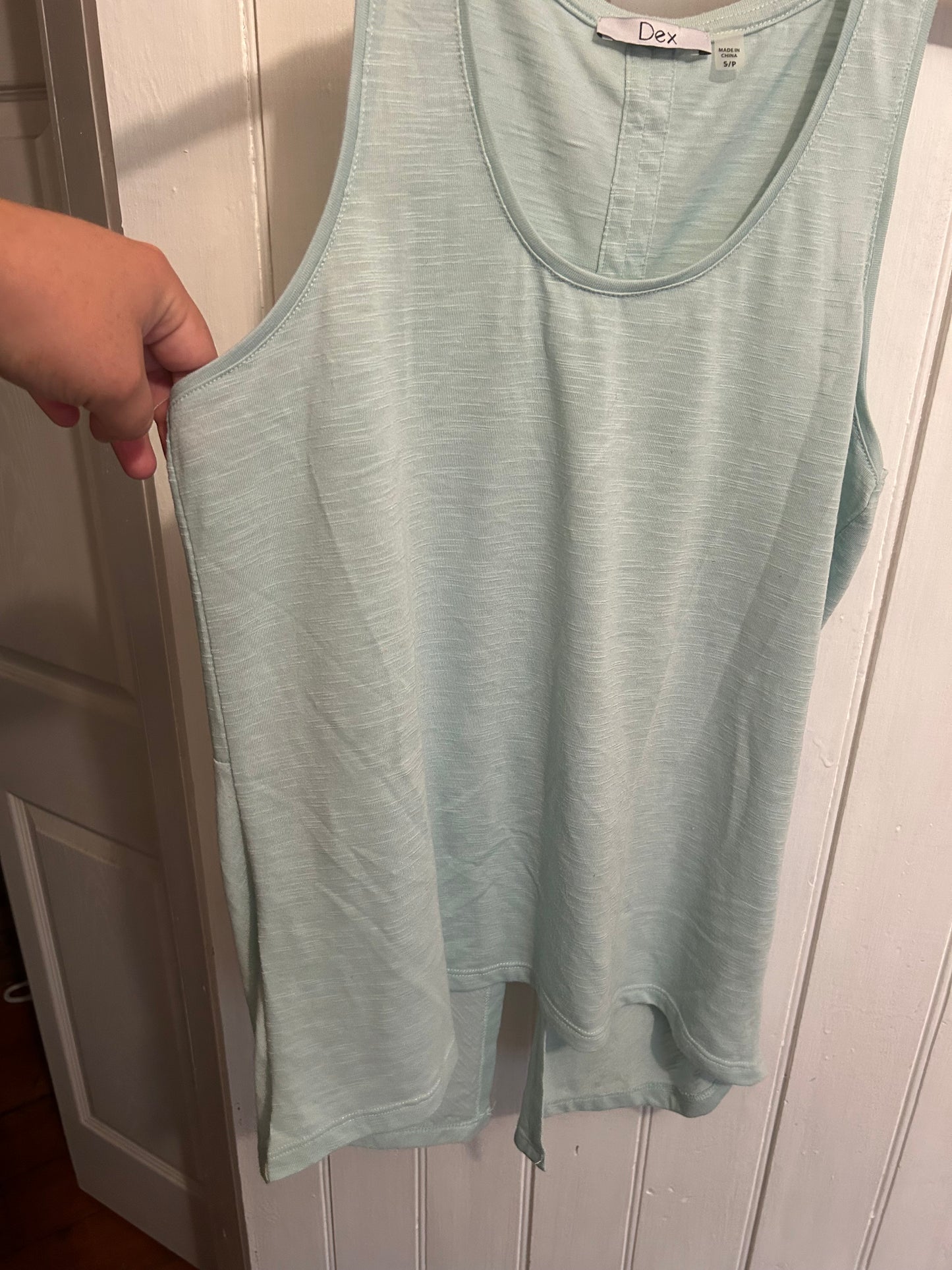 Dex small blue open back tank top