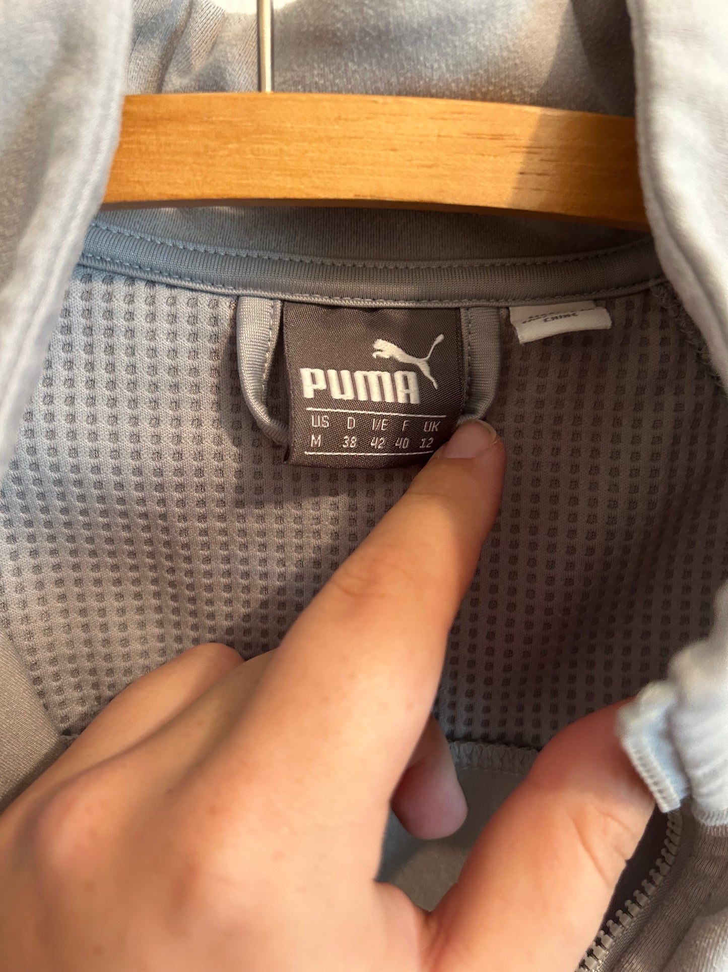Puma medium grey zip up sweater