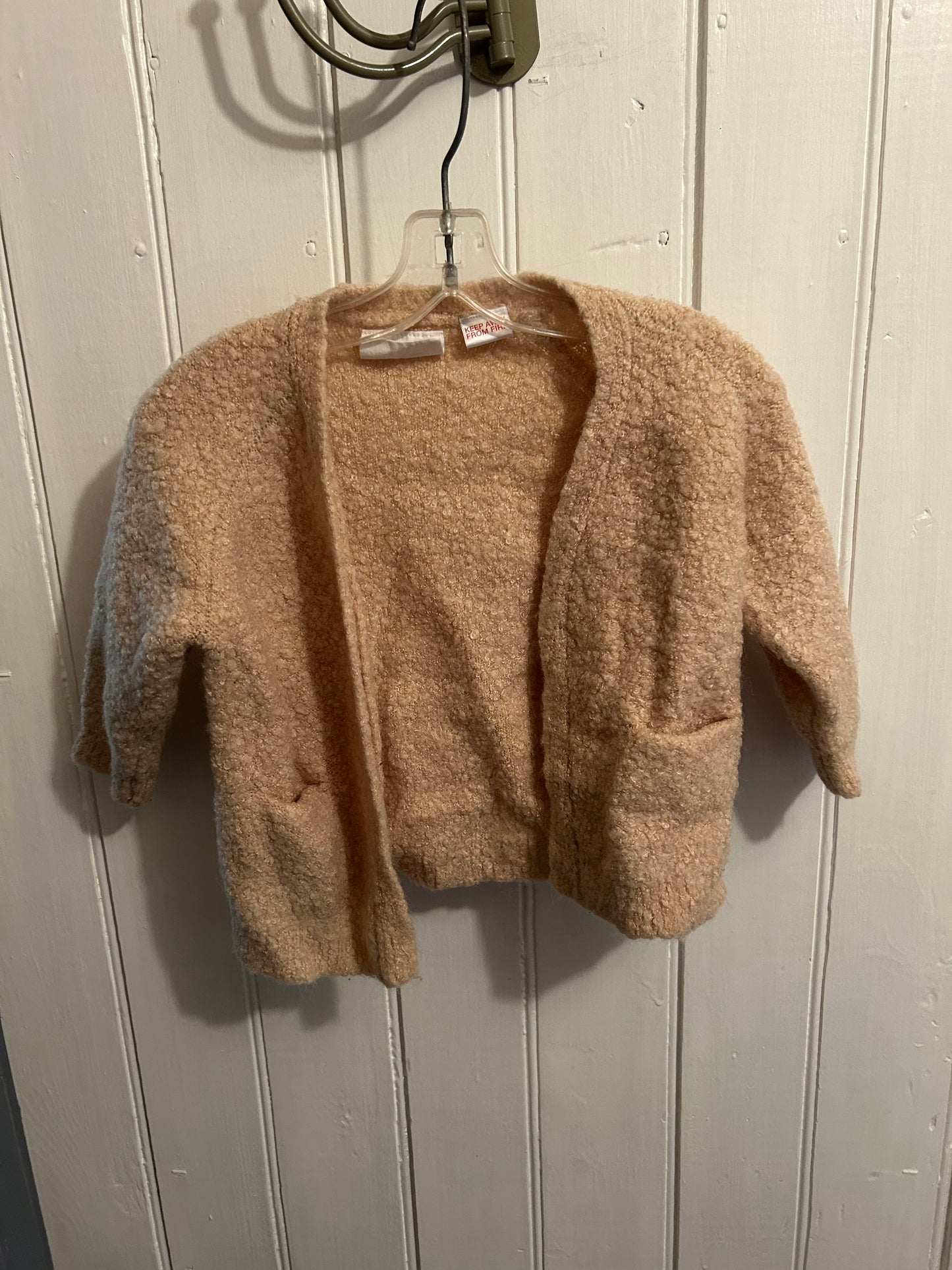 Zara 6/9m tan wool cardigan