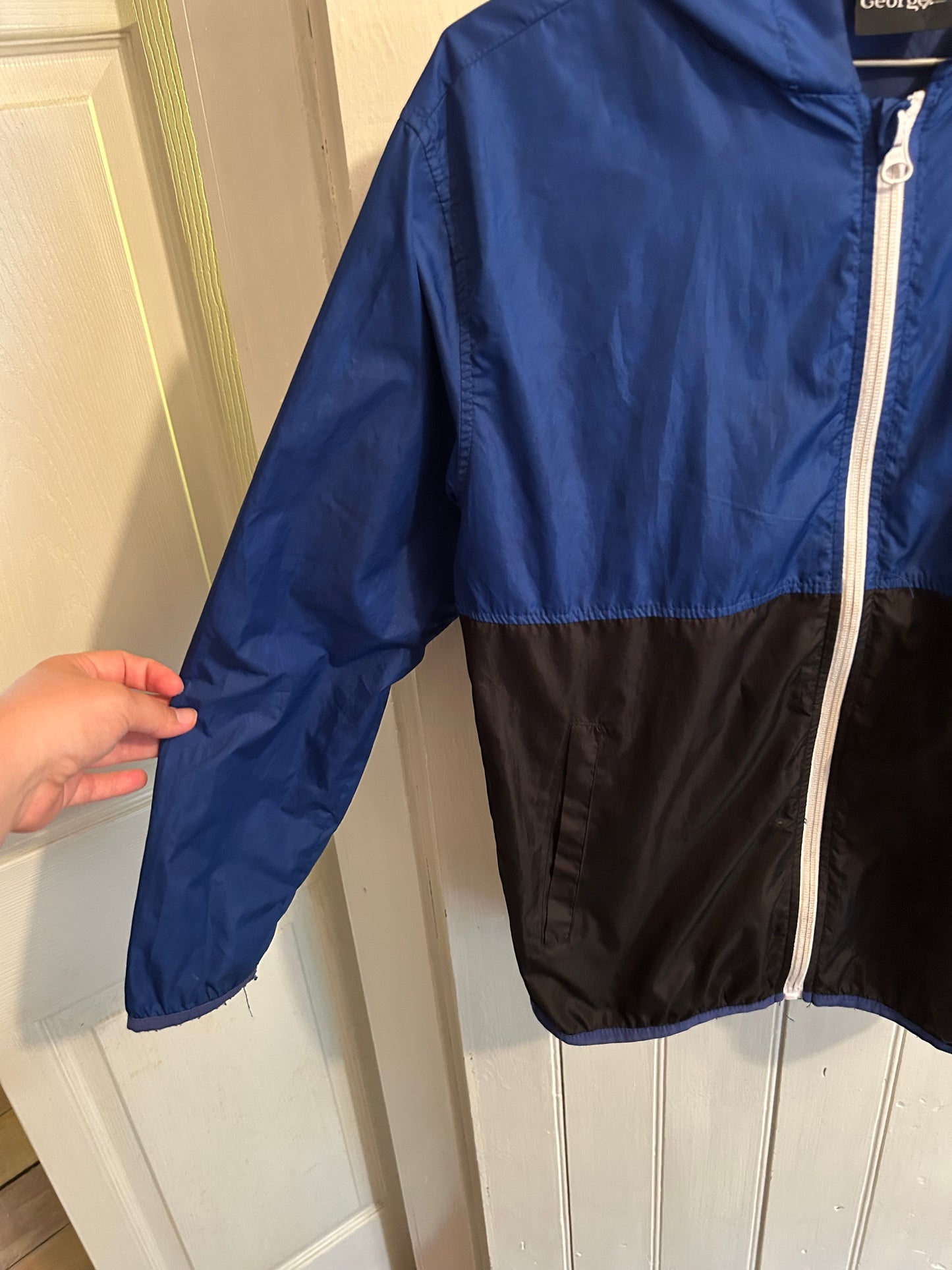 George youth 14/16 black & blue windbreaker jacket