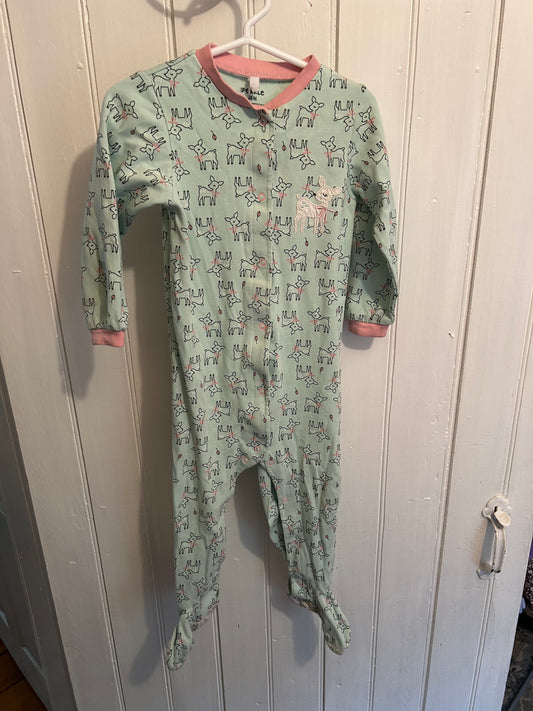 Pekkle 24m mint deer button up sleeper