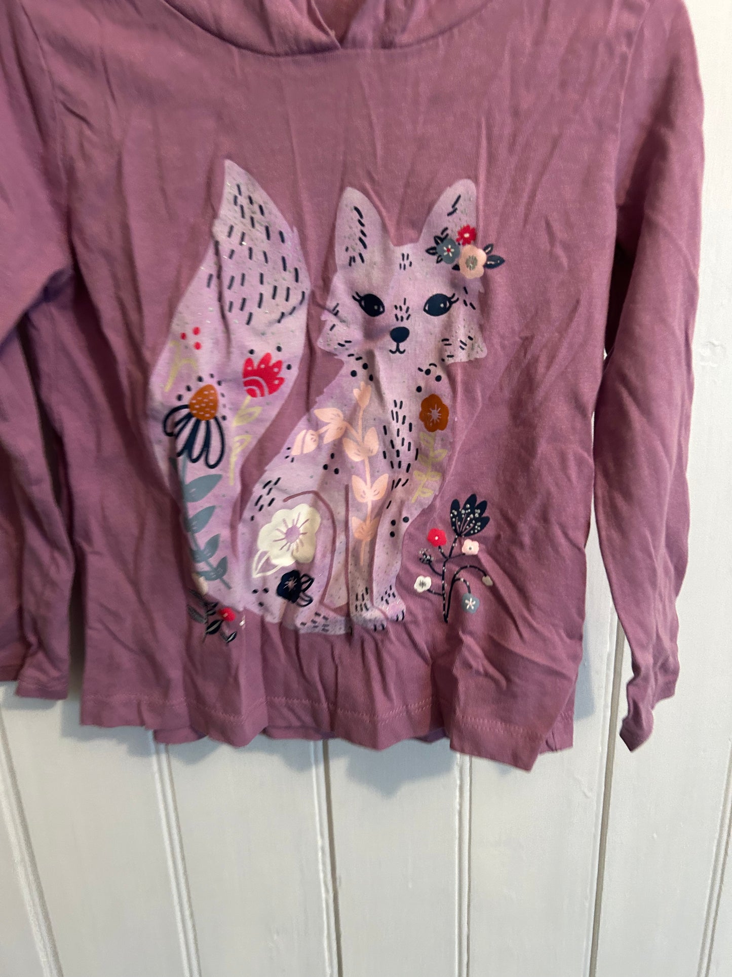Carters 3t purple fox hooded shirt