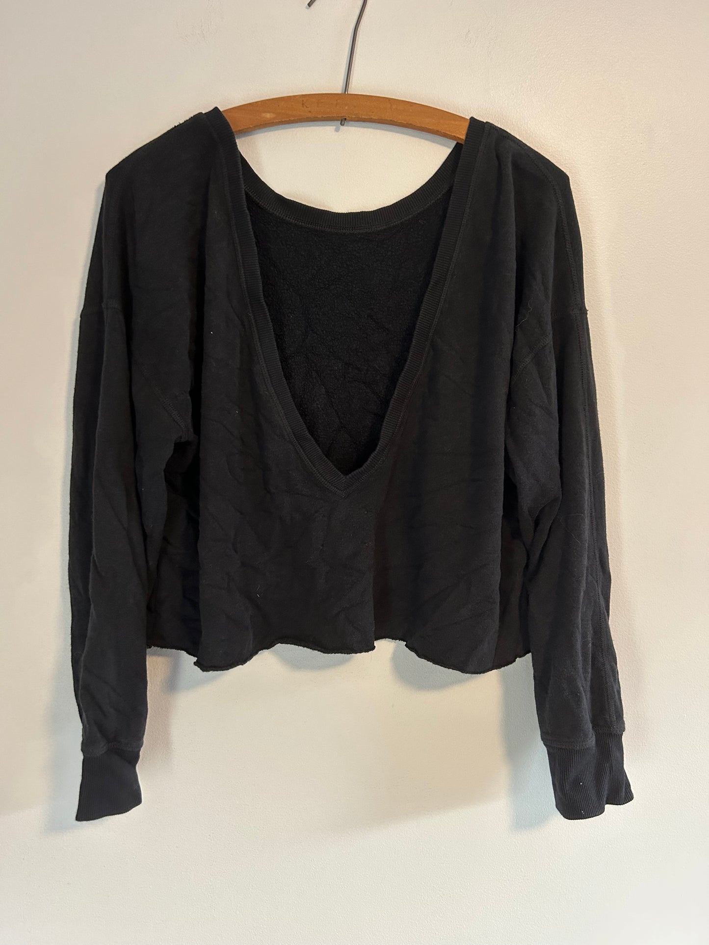 Offline by aerie large black low cut back copped sweater