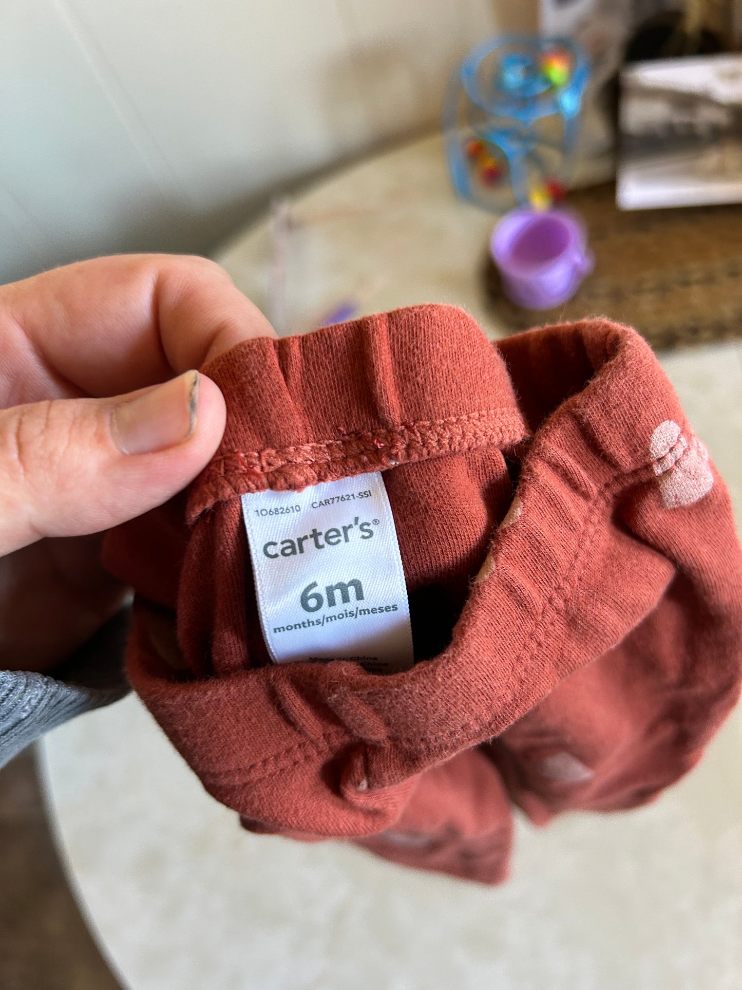 Carters 6m burnt orange heart leggings