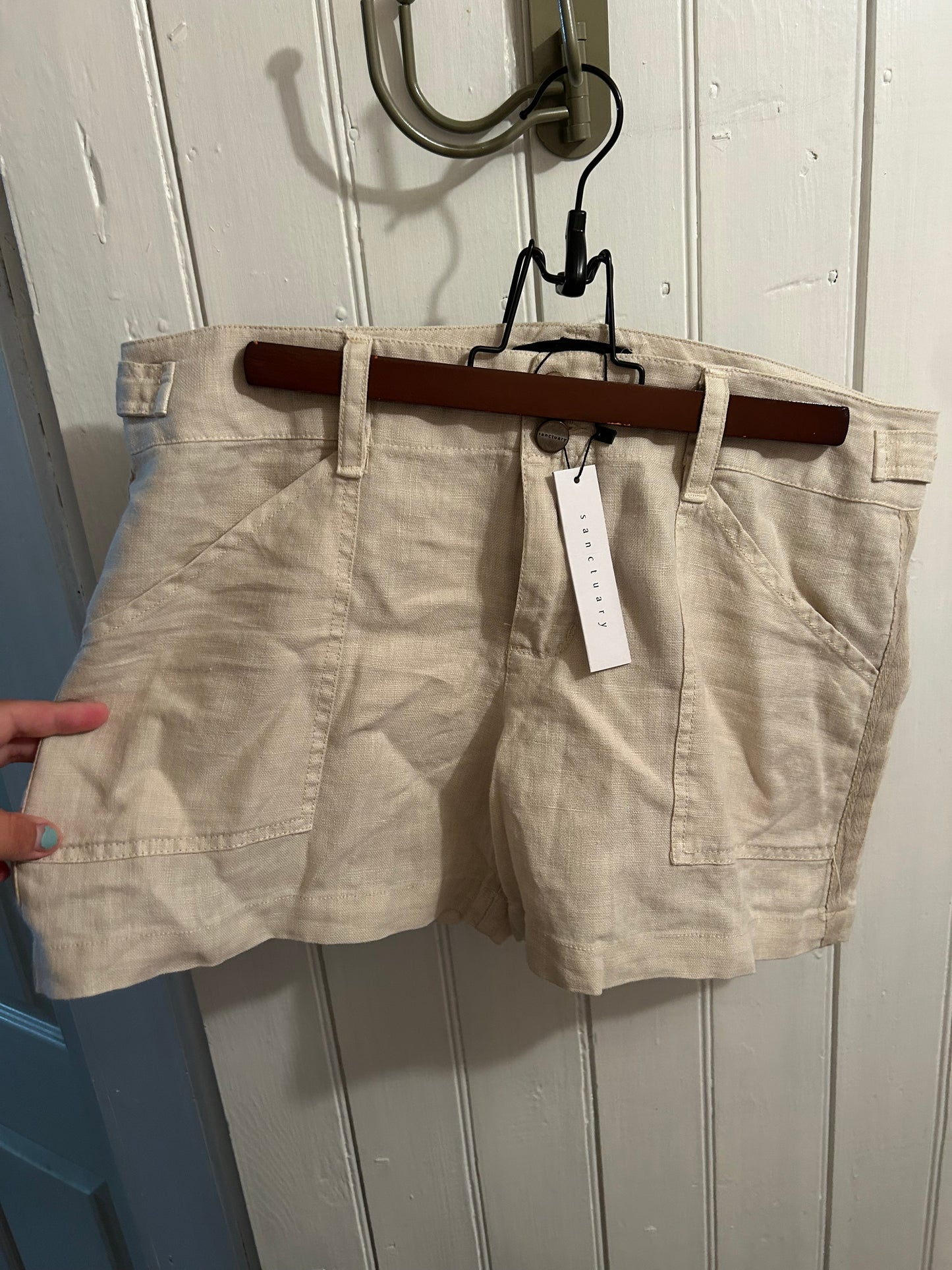 NEW sanctuary 28 tan linen shorts