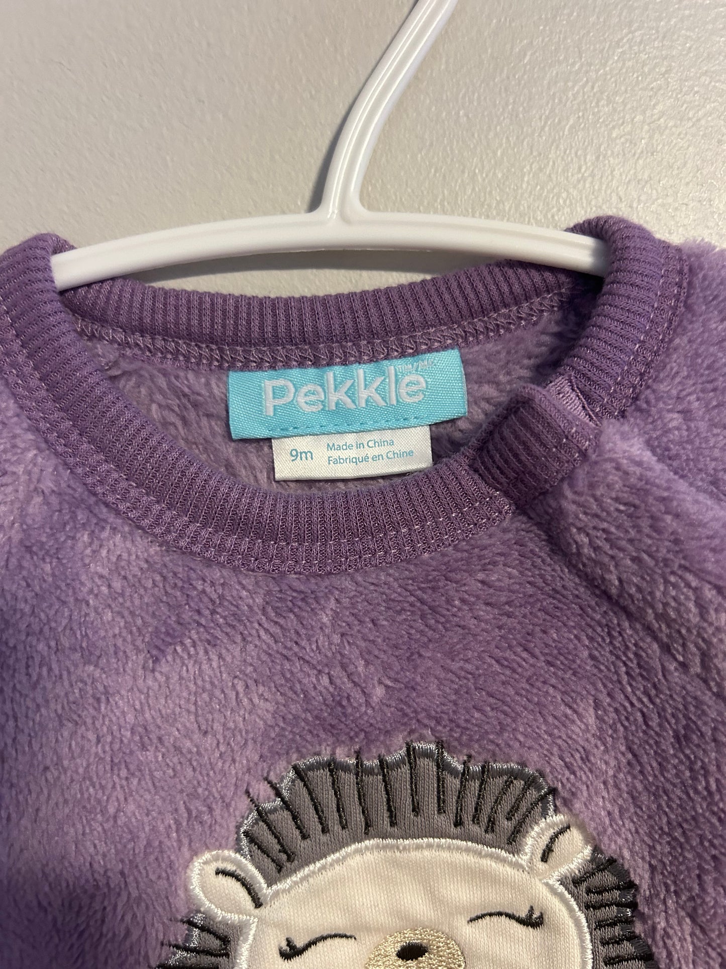 Pekkle 9m purple hedgehog sherpa sweater