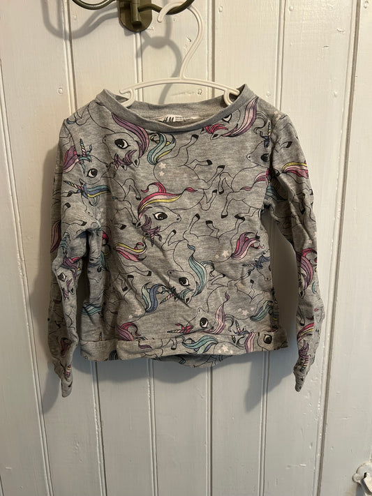 H&M youth 4/6 unicorn cropped sweater