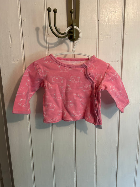 Petit Lem 3m pink cat cardigan