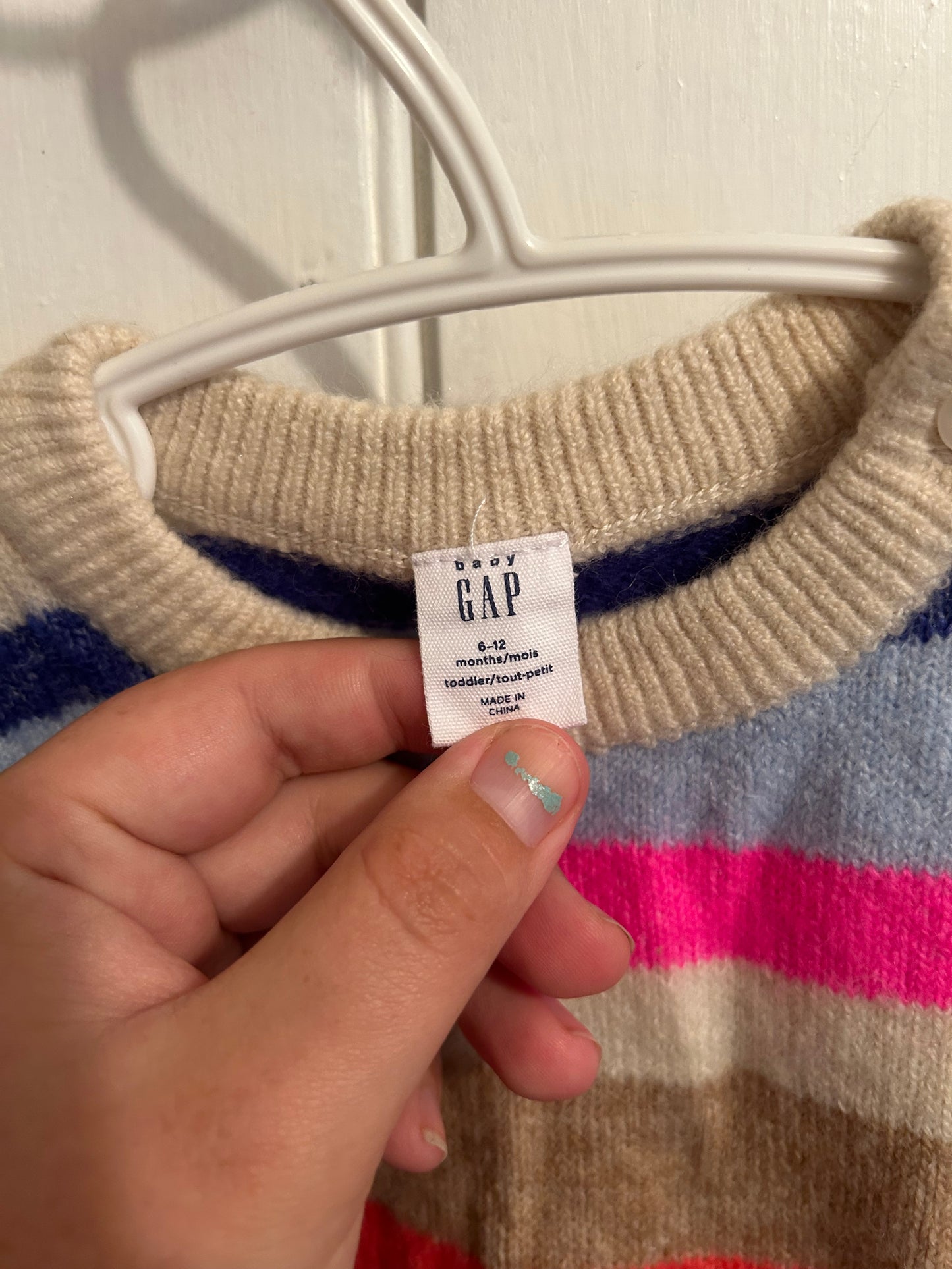 Gap 6/12m striped knit sweater