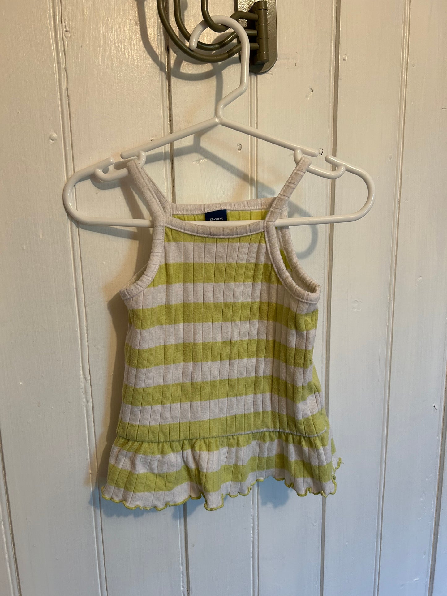 Old navy 12/18m green striped tank top