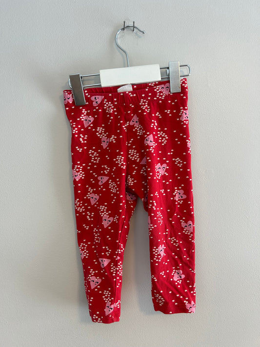 H&M 6/9m heart leggings