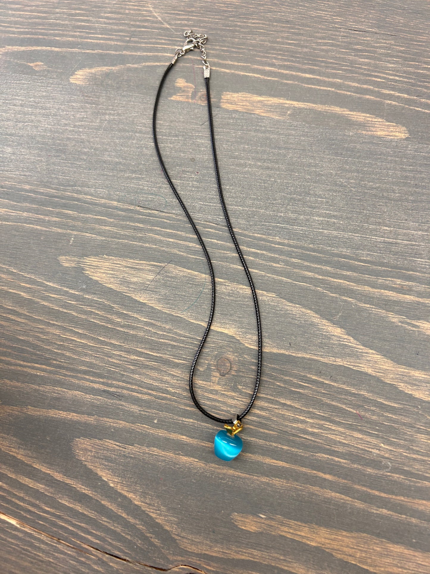 Apple gemstone pendant necklace