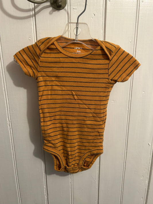 Carters 6m orange striped onesie