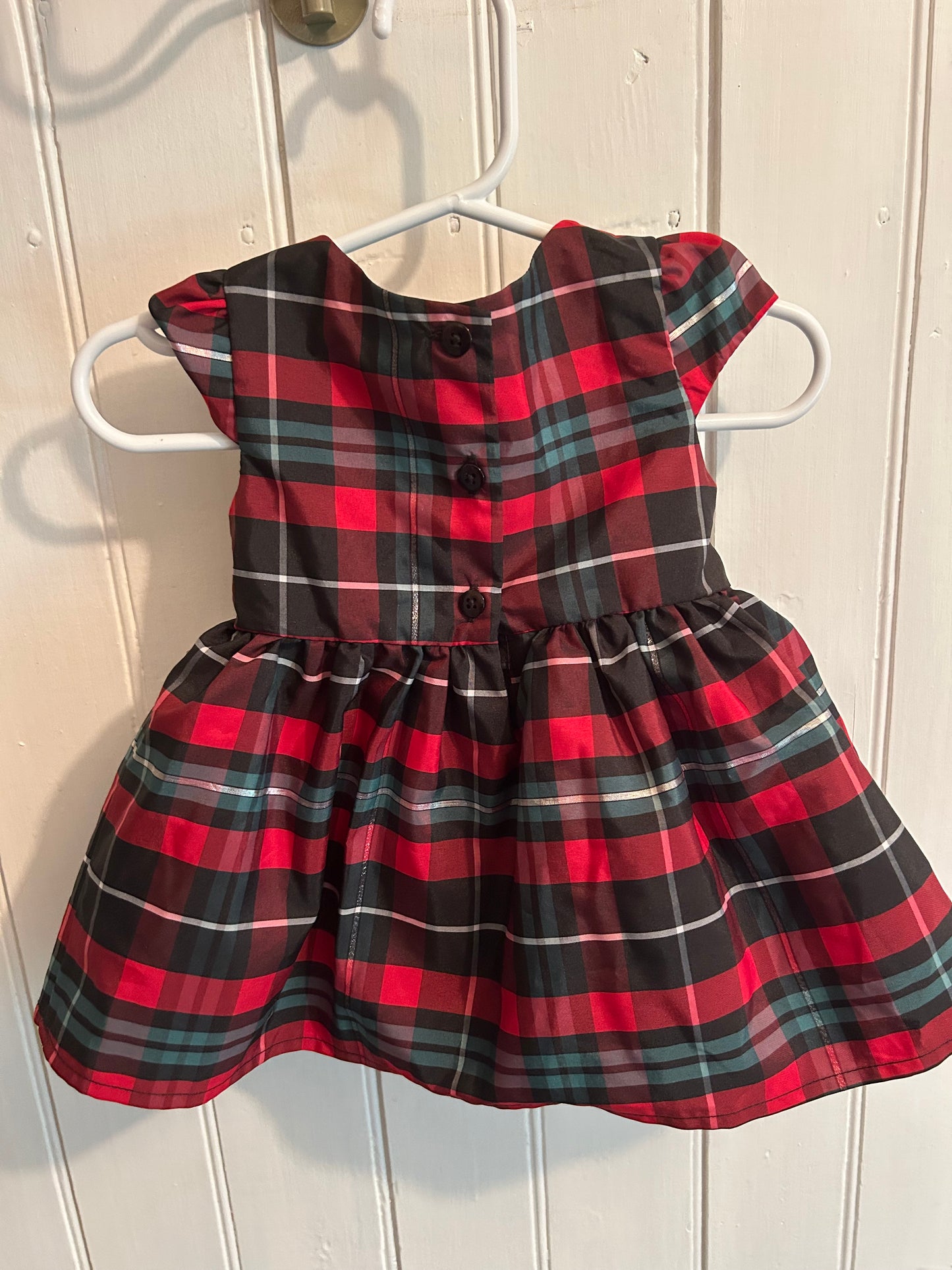 NEW George 3/6m red plaid dress