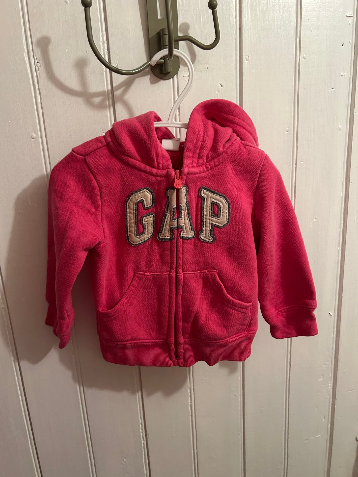 Gap 12/18m pink zip up hoodie