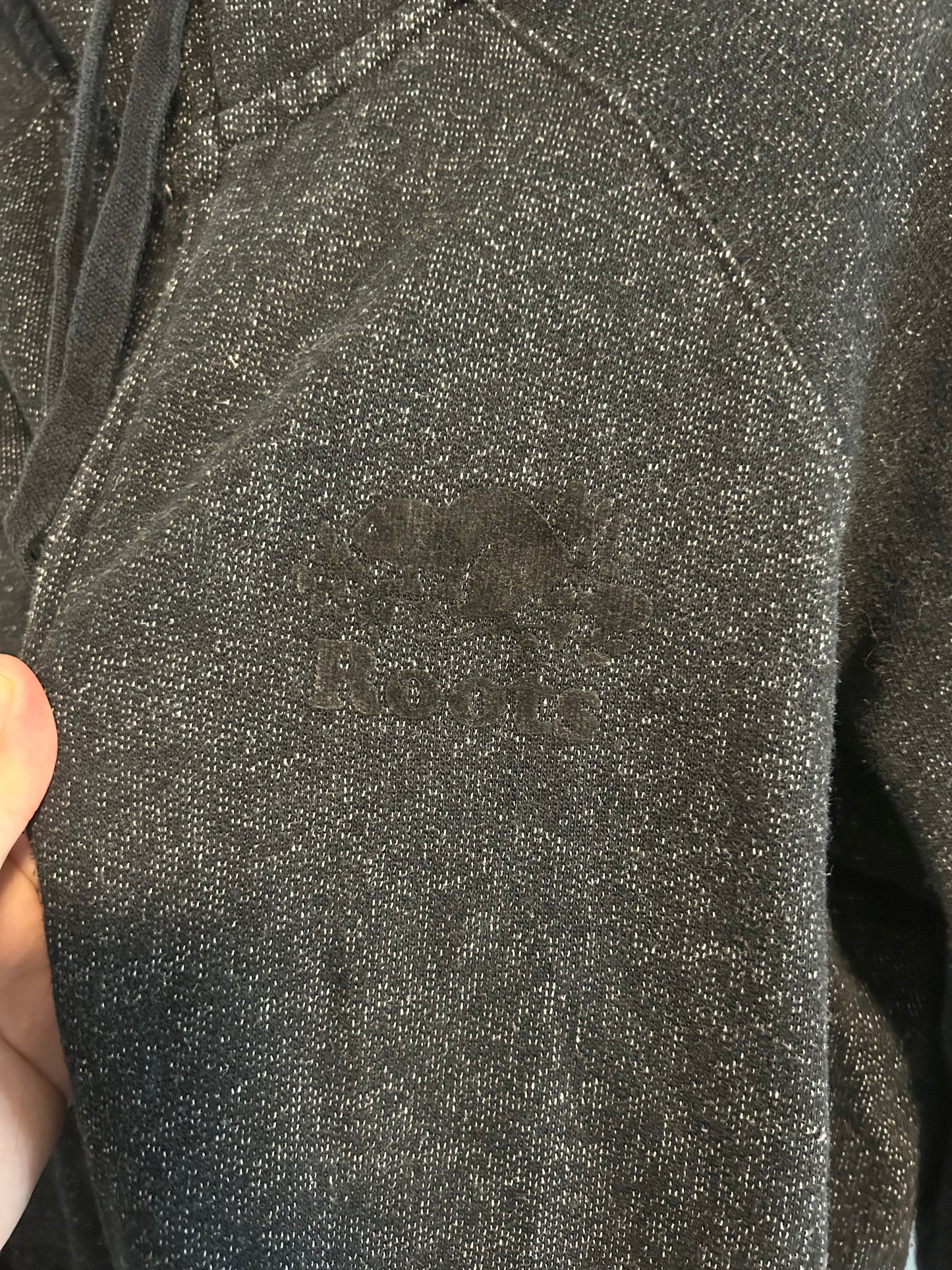 Roots women’s large black zip up hoodie sweater