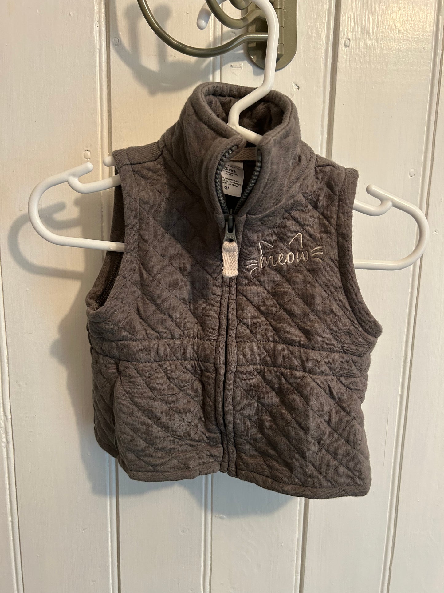 Carters 3m grey meow vest