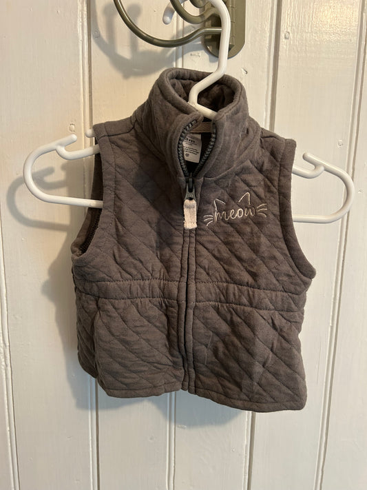 Carters 3m grey meow vest