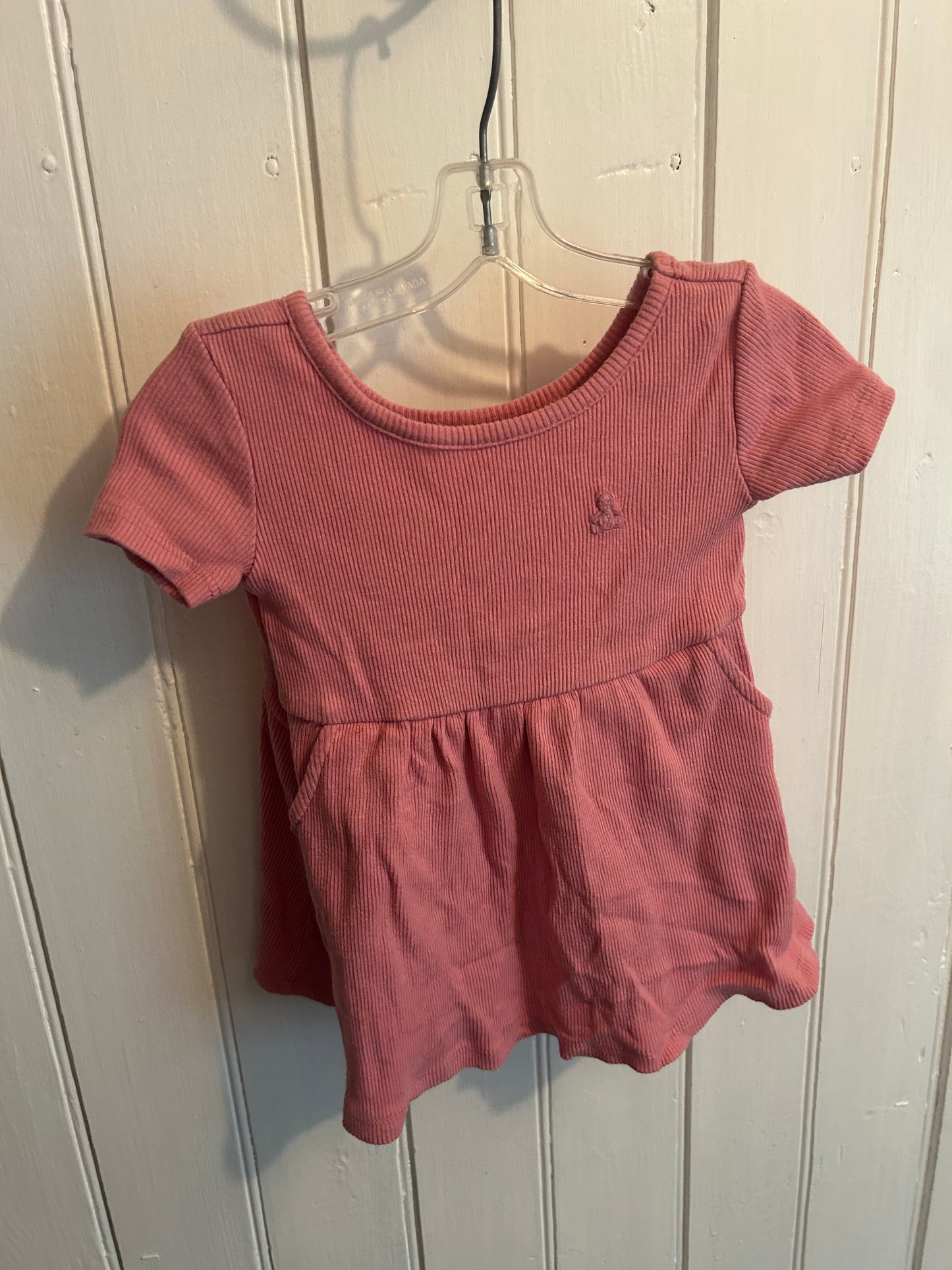 Gap 6/12m pink ribbed dress