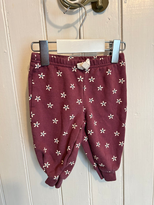 Carters 6m purple floral joggers