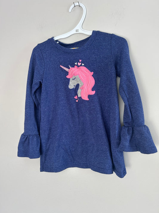 Rococo 5 blue & pink unicorn flare sleeve dress