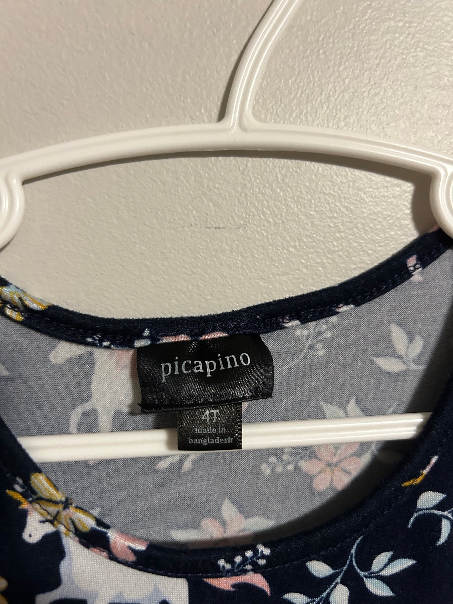 Picapino 4t navy & pink unicorn dress